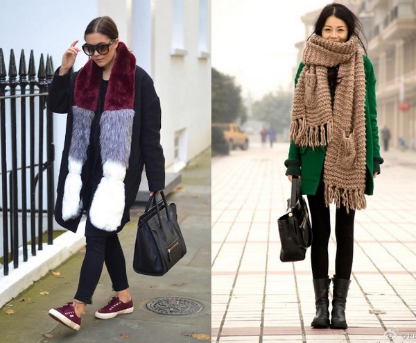 How to wear a scarf: fashionable looks with a 2020-2021 scarf - photo