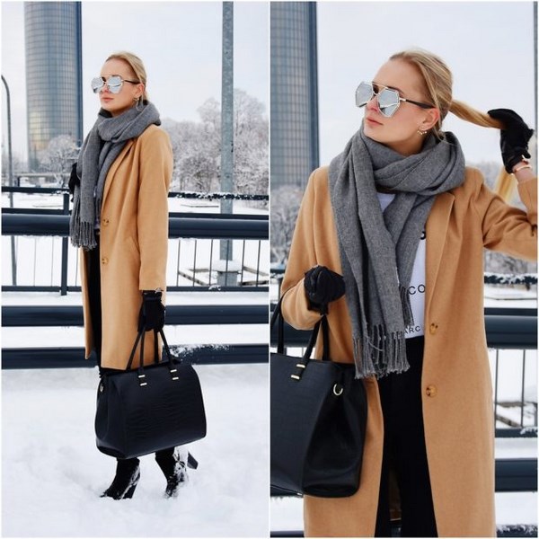 How to wear a scarf: fashionable looks with a 2020-2021 scarf - photo