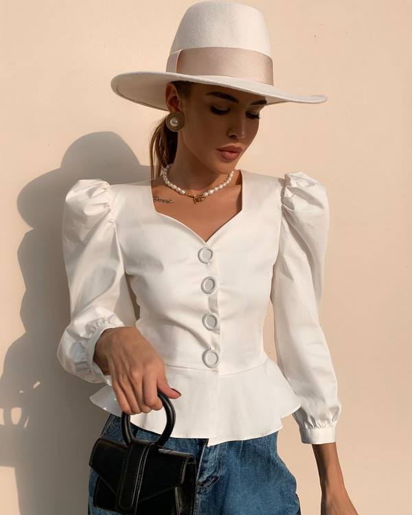 Stylish white shirts and blouses 2020-2021 - new models and styles