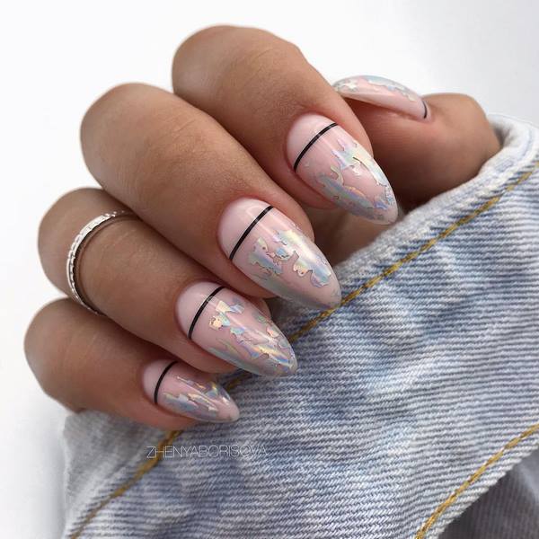 Enchanting manicure with foil 2020-2021 - fashion new items and styles
