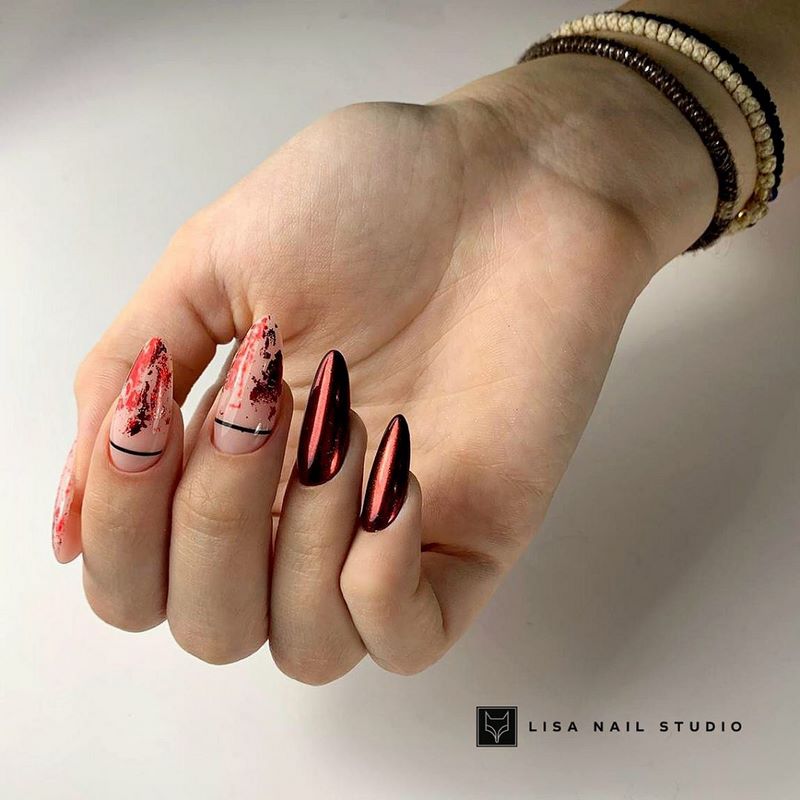 Affascinante manicure bordeaux 2020-2021 in nuove tecniche e stili